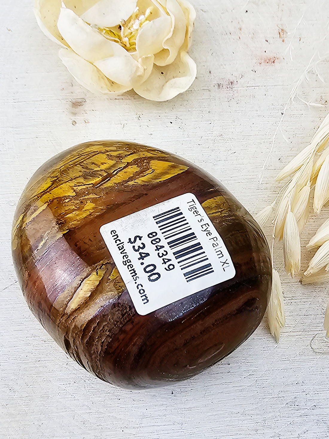 Tiger's Eye Palm Stone XL - Sacramento Crystal Co.