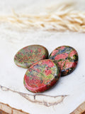 Unakite Worry Palm Stone - Sacramento Crystal Co.