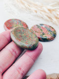 Unakite Worry Palm Stone - Sacramento Crystal Co.