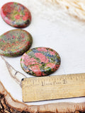 Unakite Worry Palm Stone - Sacramento Crystal Co.
