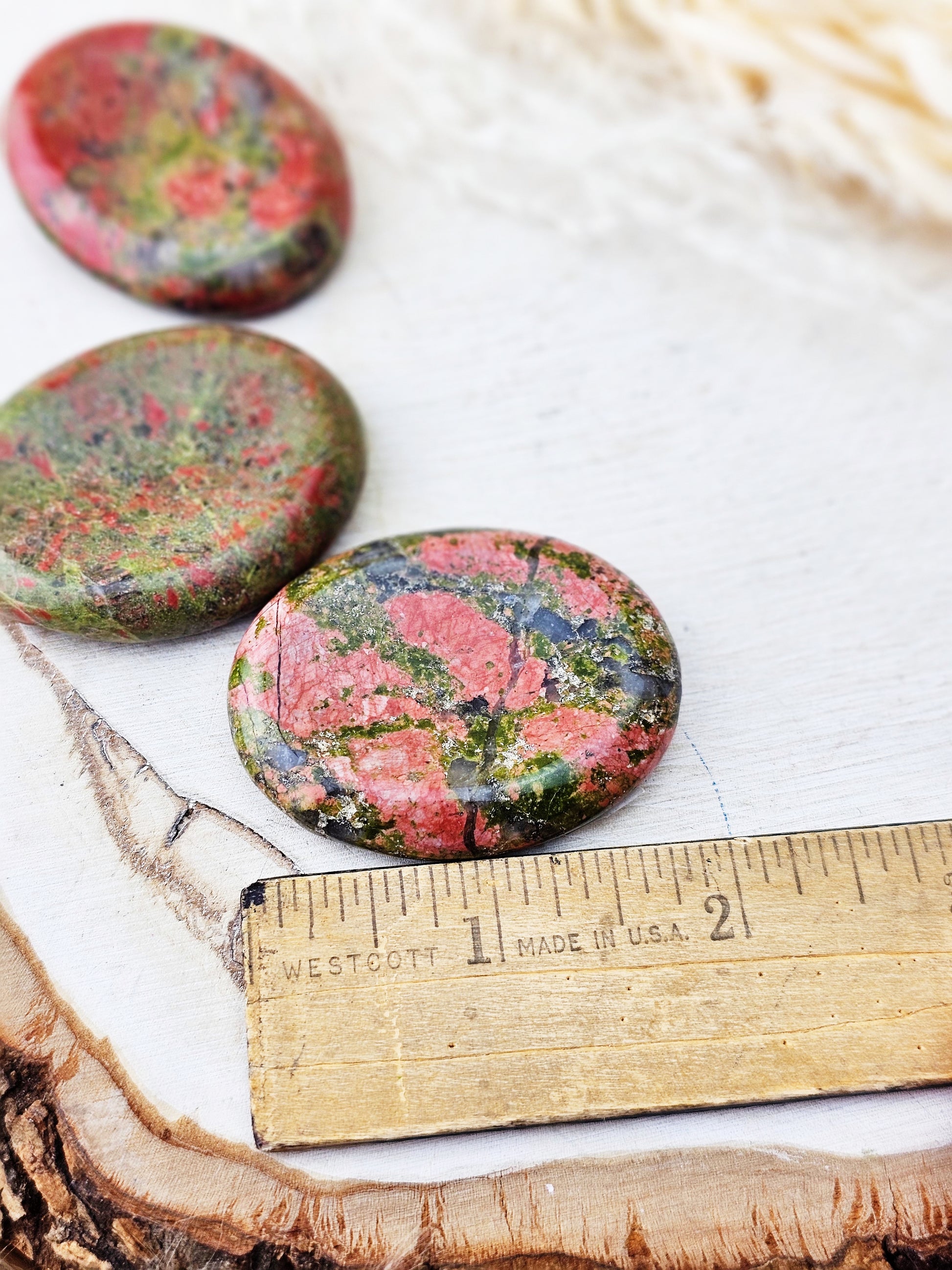 Unakite Worry Palm Stone - Sacramento Crystal Co.