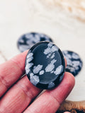 Snowflake Obsidian Worry Palm Stone - Sacramento Crystal Co.