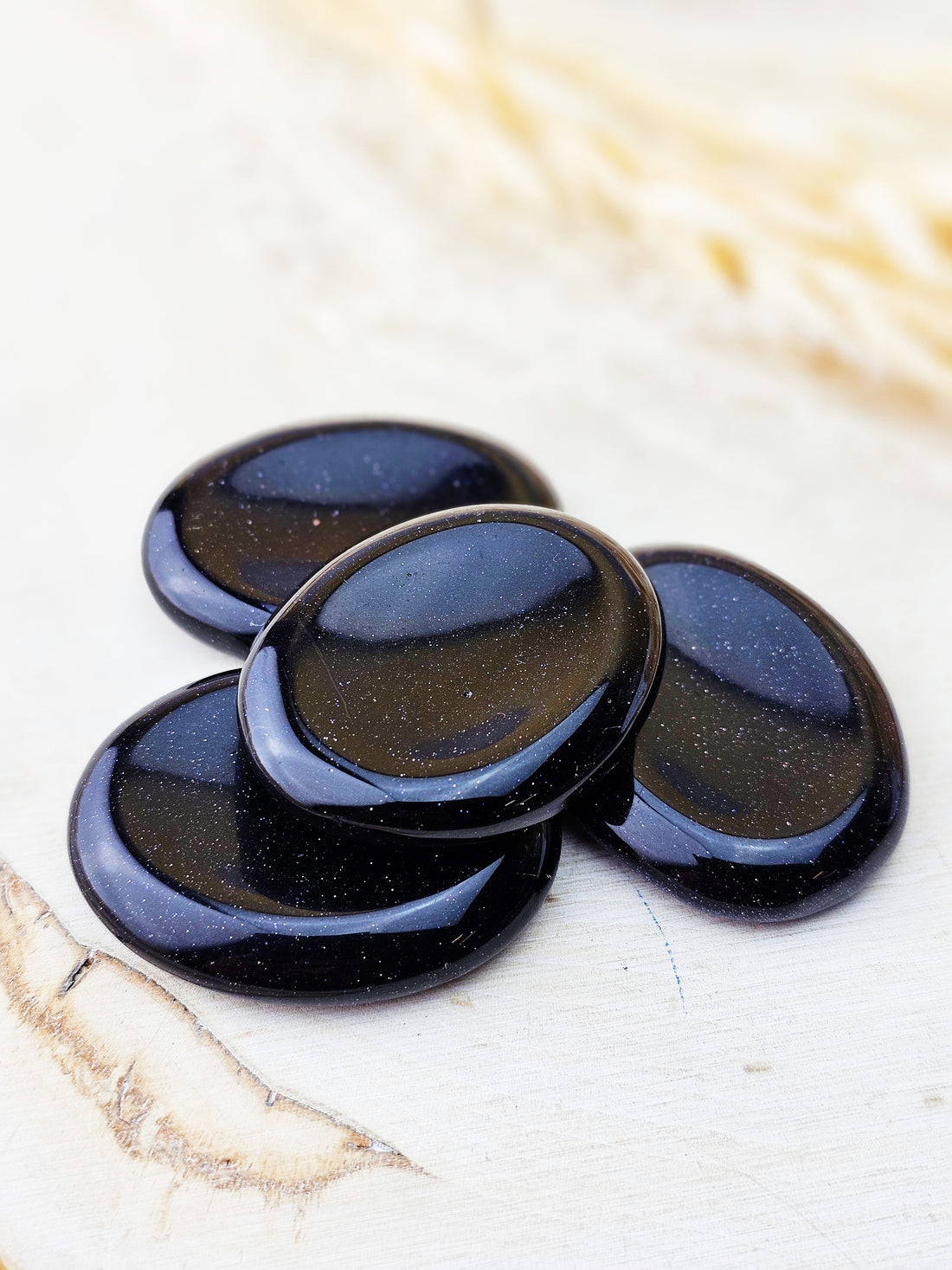 Blue Goldstone Worry Palm Stone - Sacramento Crystal Co.