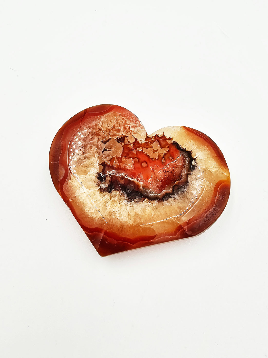 Carnelian Flat Heart A - Sacramento Crystal Co.