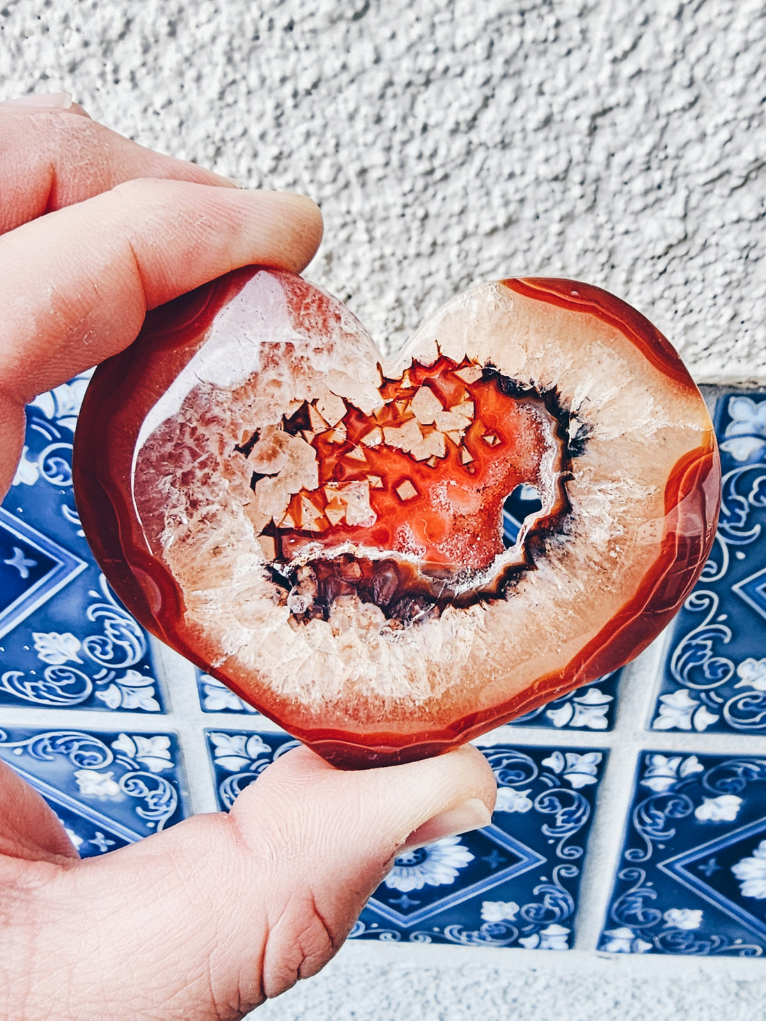 Carnelian Flat Heart A - Sacramento Crystal Co.