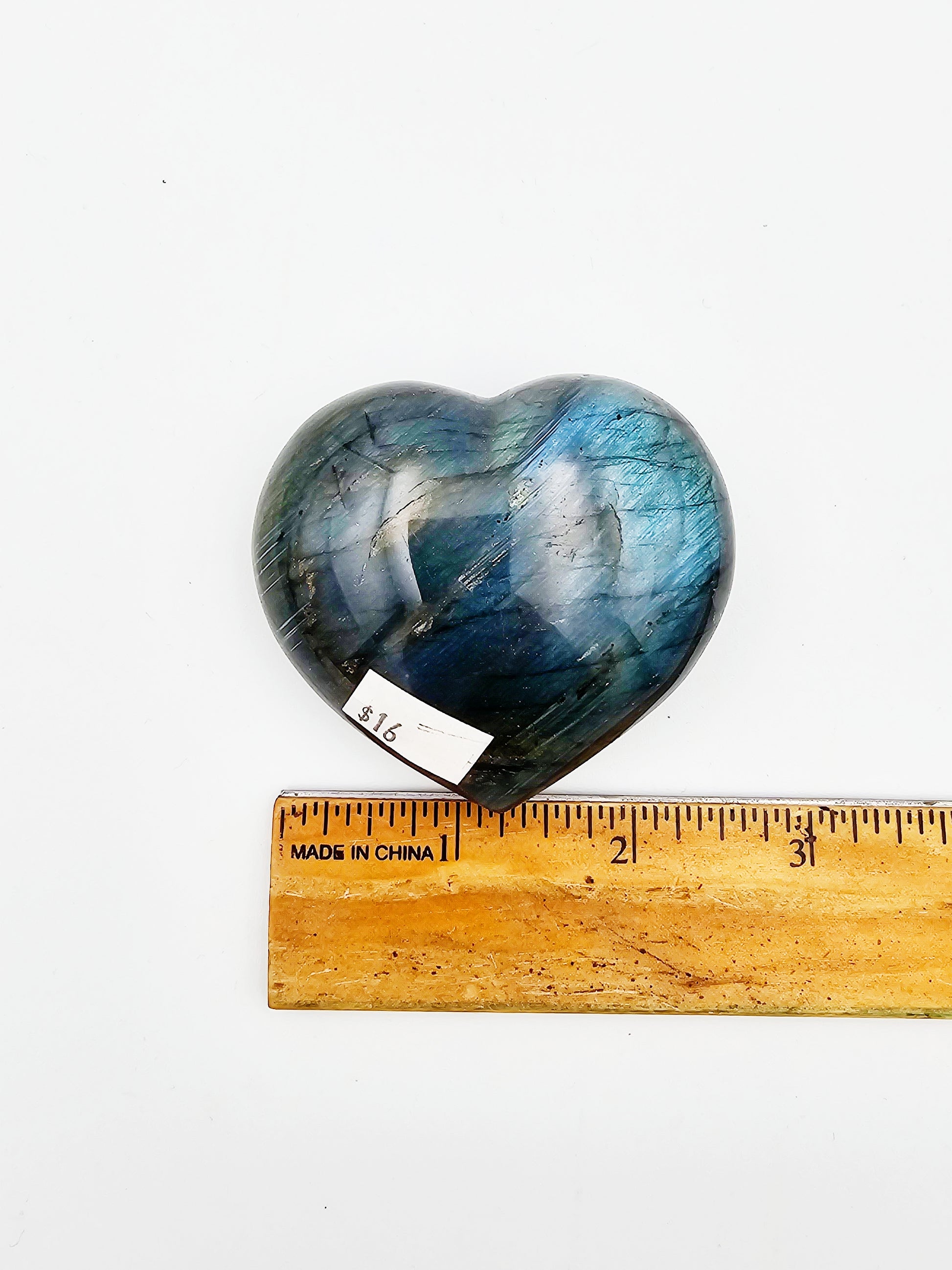 Labradorite Heart B 3" Diameter - Sacramento Crystal Co.