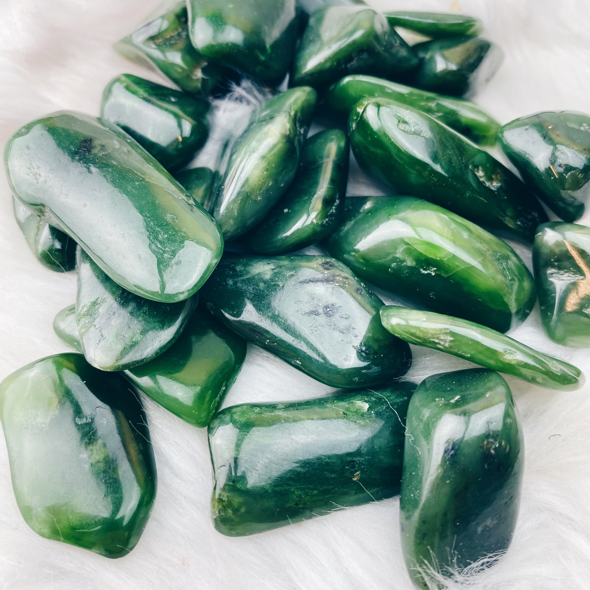 Jade Flat Tumbled Stones - The Bead N Crystal & Enclave Gems