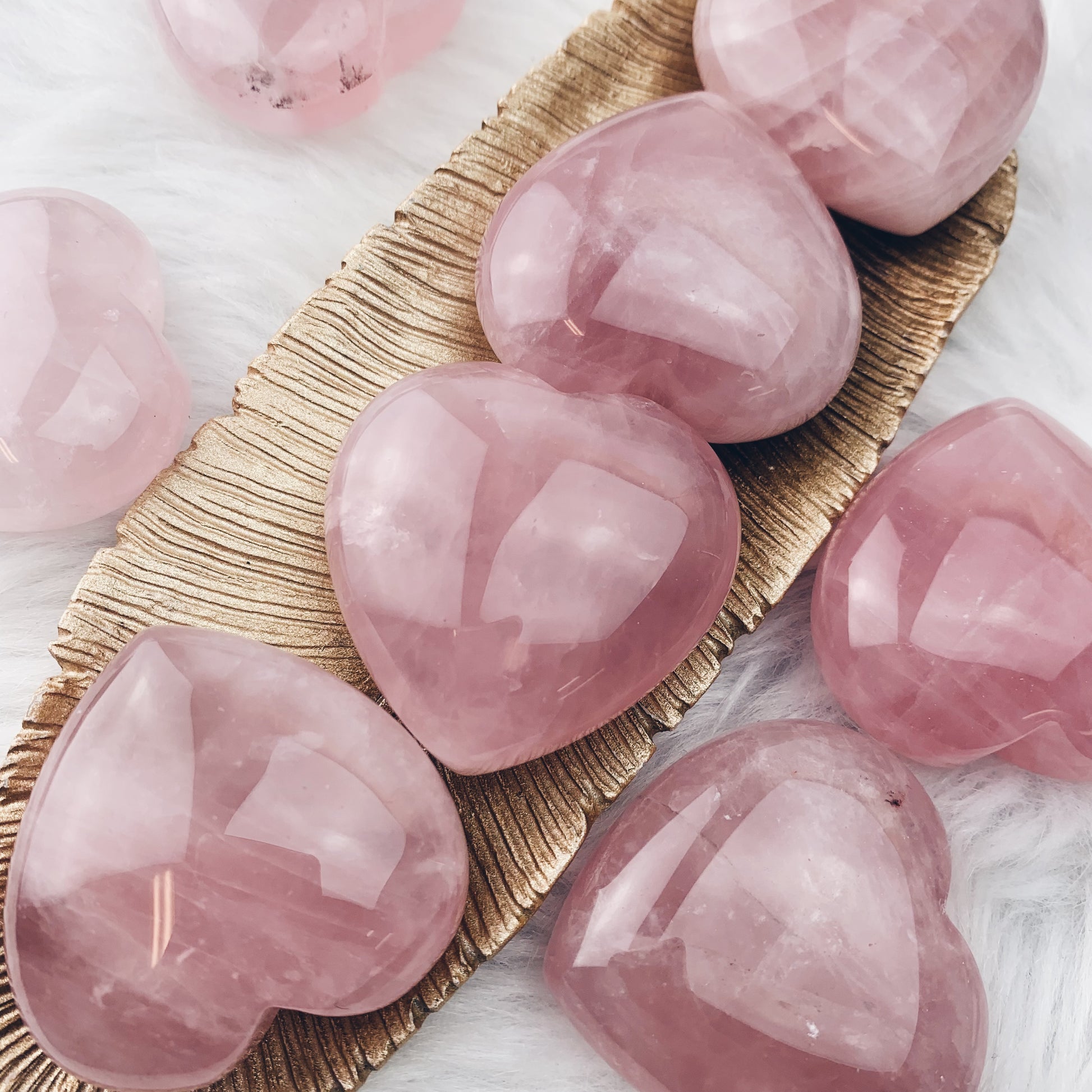 Rose Quartz Hearts 1.75" (938) - The Bead Shoppe & Enclave Gems