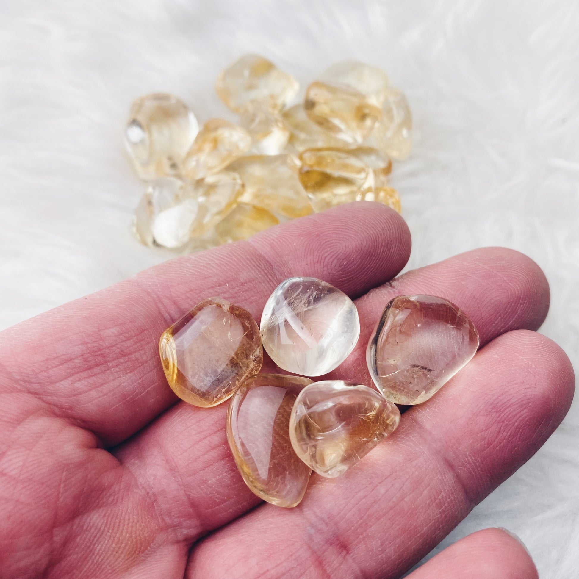 3pc Citrine Tumbled Stone - The Bead N Crystal & Enclave Gems