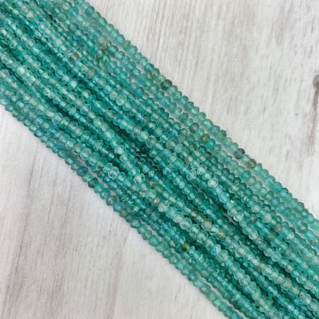 Apatite Gemstone Rondelle - 2mm x 3mm - The Bead N Crystal & Enclave Gems