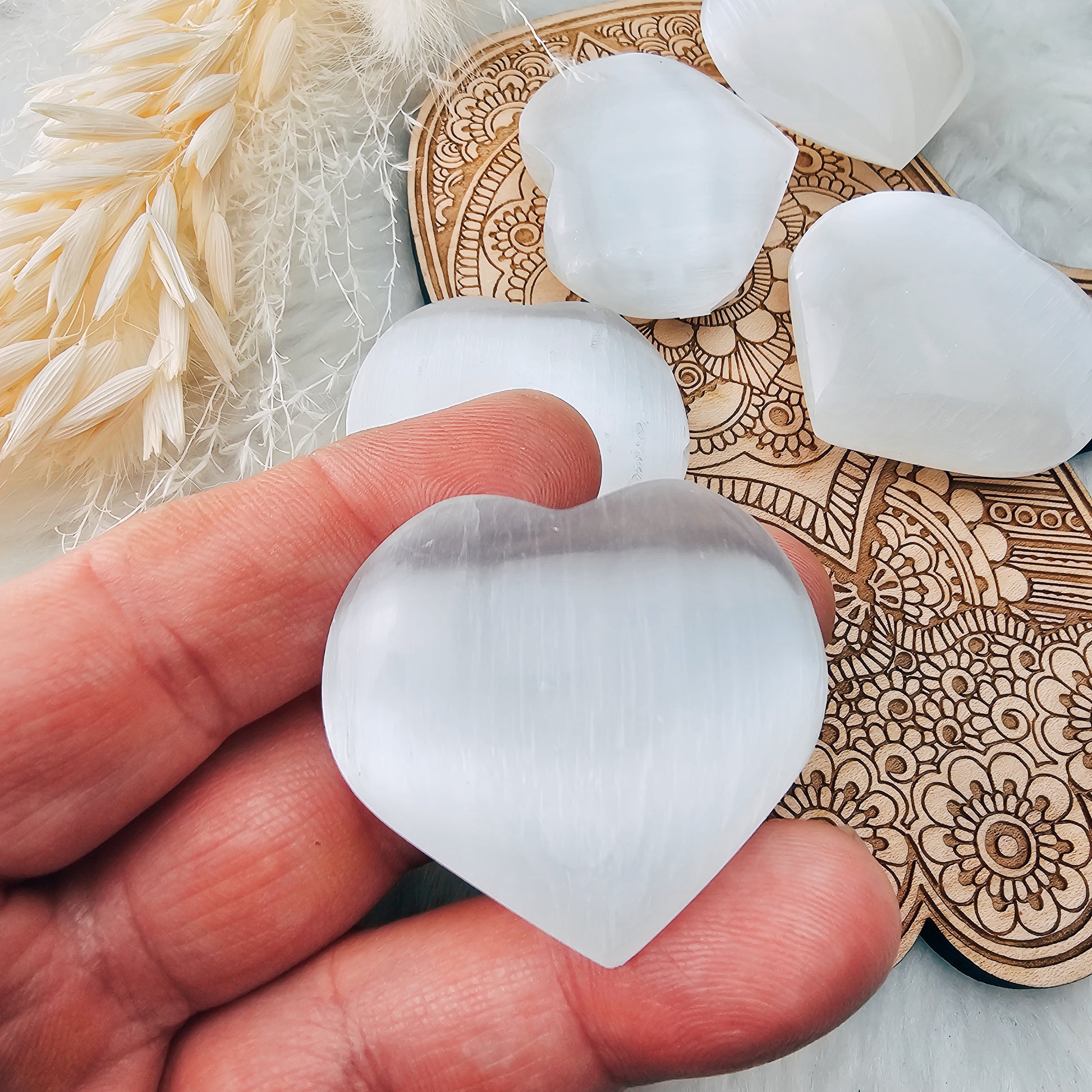 Selenite Heart - The Bead N Crystal & Enclave Gems