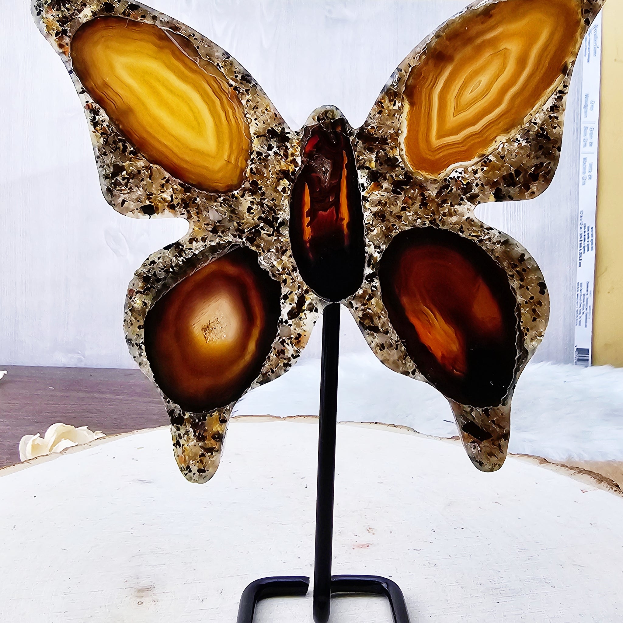 Agate in Resin Standing Butterfly