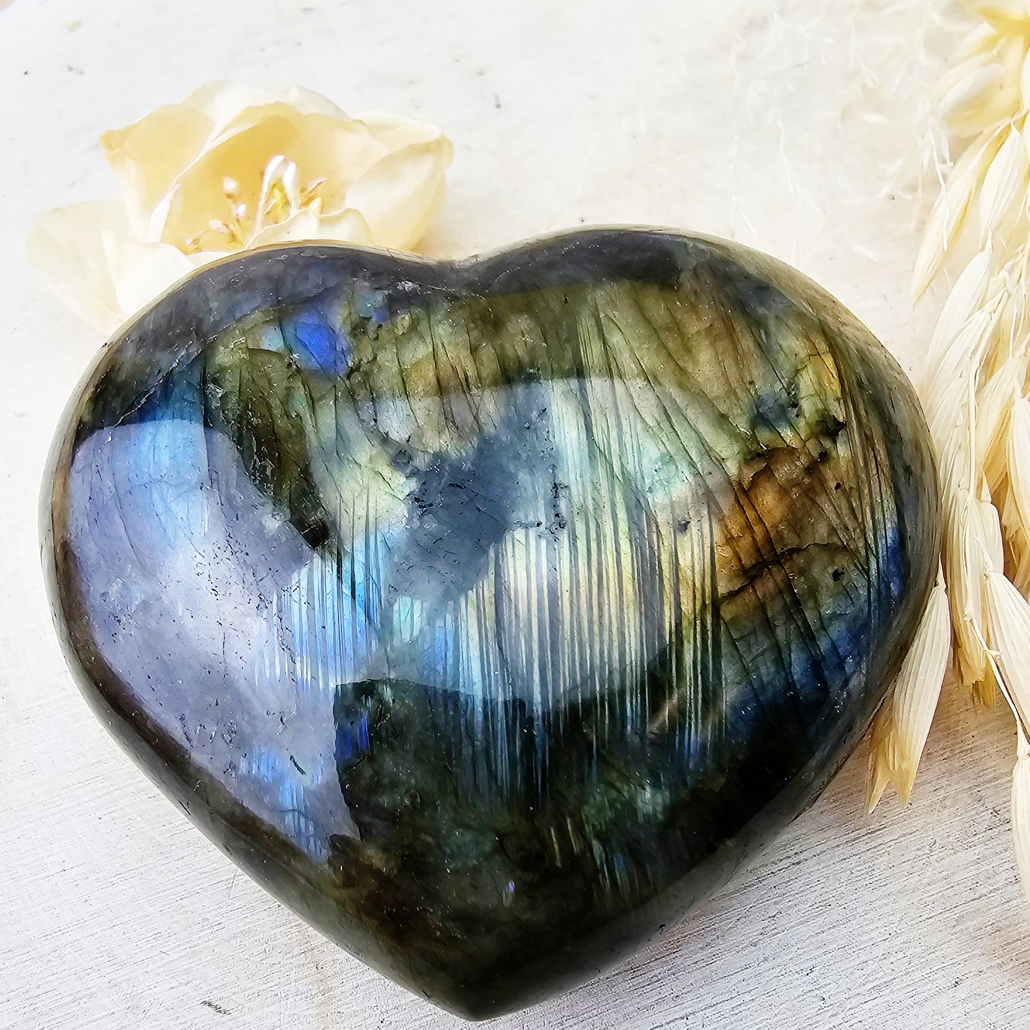 Labradorite Heart Lg