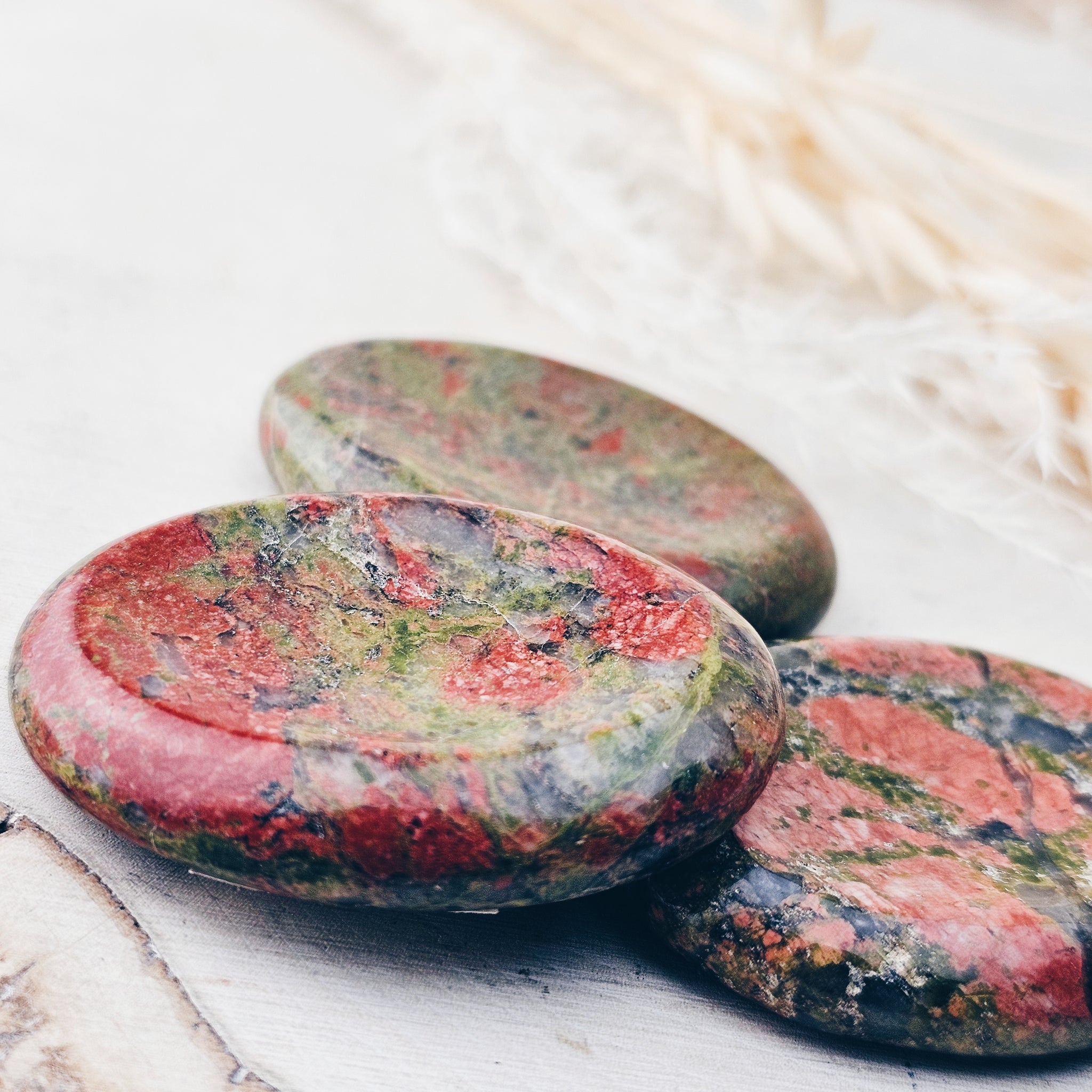 Unakite Worry Palm Stone