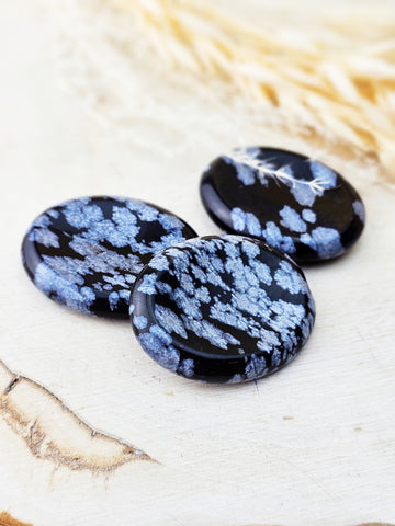 Snowflake Obsidian Worry Palm Stone