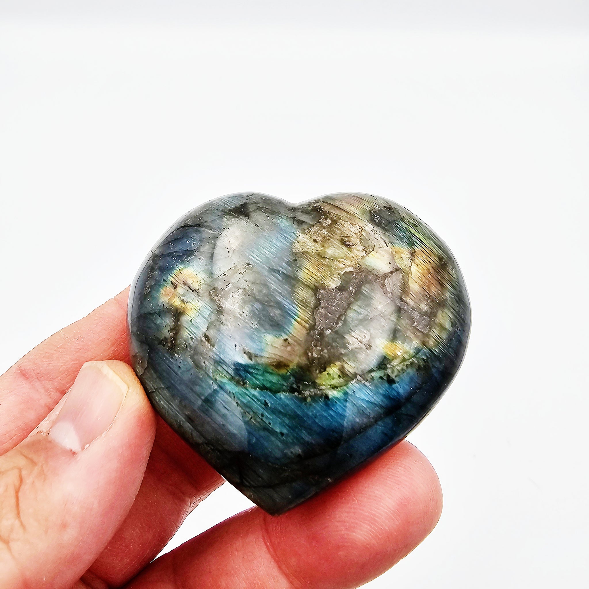 Labradorite Heart B 3" Diameter