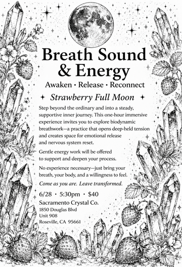 June 28, 2026 - Breath Sound & Energy -  Sunday @ 5:30pm - Sound Healing by Matt