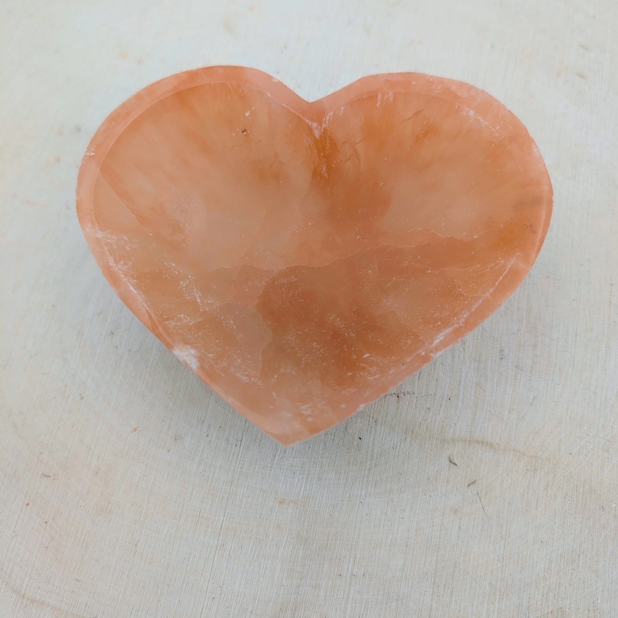 Heart Shaped Peach Selenite Cleansing Bowl *PREMIUM*