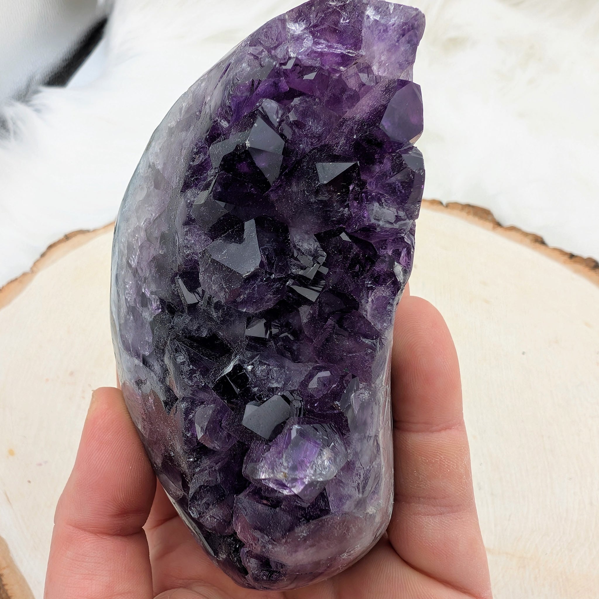 Amethyst Polished Edge Raw Tower #C
