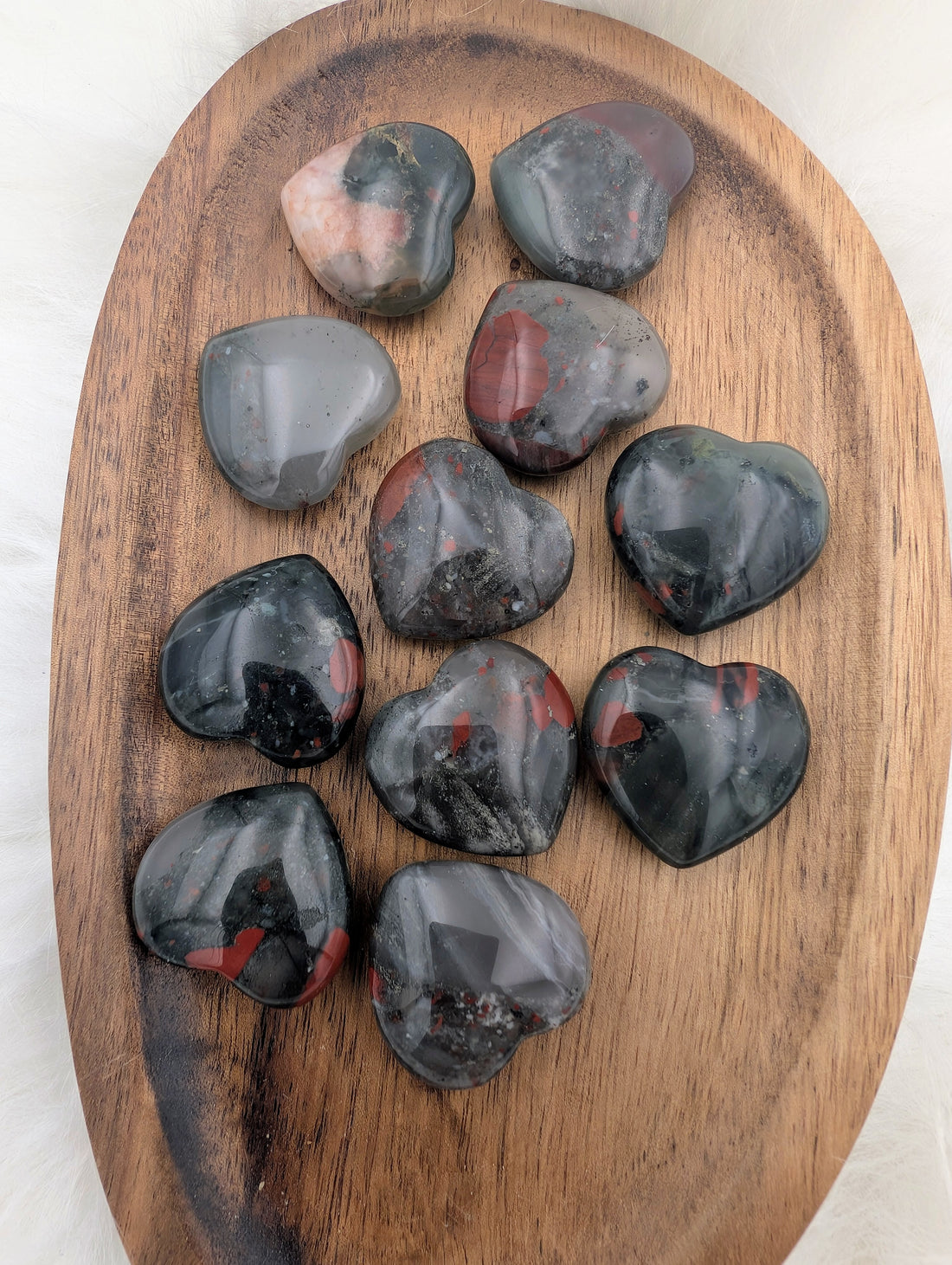Bloodstone Jasper Small Hearts
