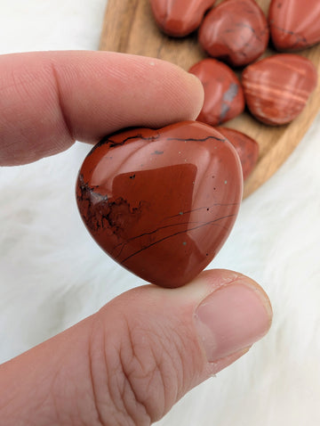 Red Jasper Heart-Shaped Tumbled Stone Sm