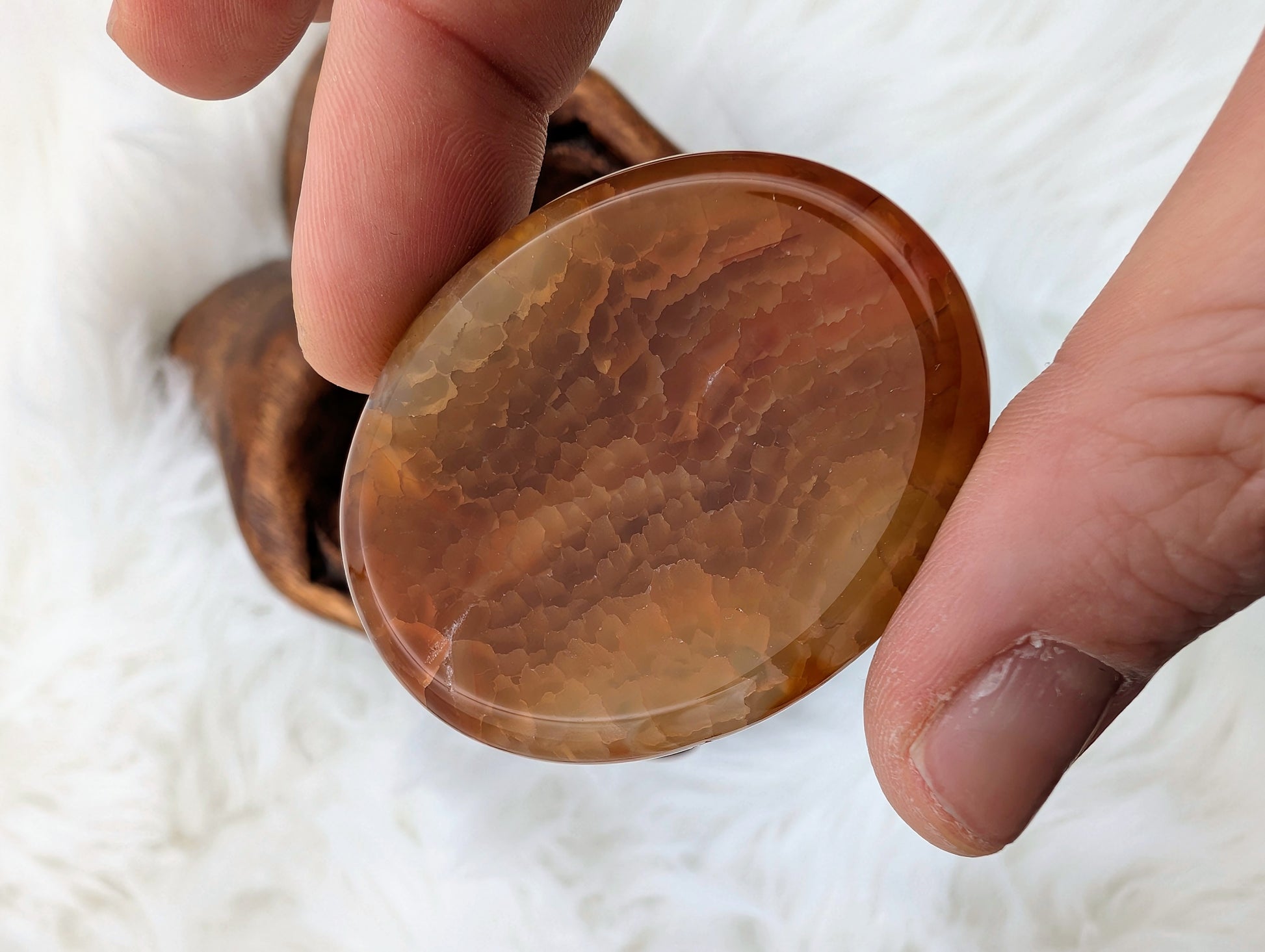 Fire Agate Worry Stone - Sacramento Crystal Co.