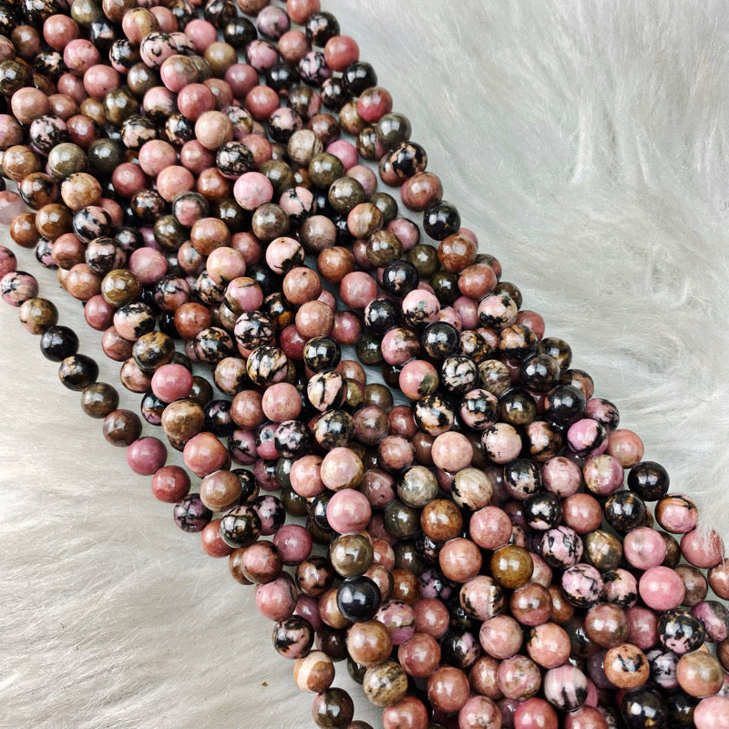 Rhodonite 6 mm - The Bead N Crystal & Enclave Gems