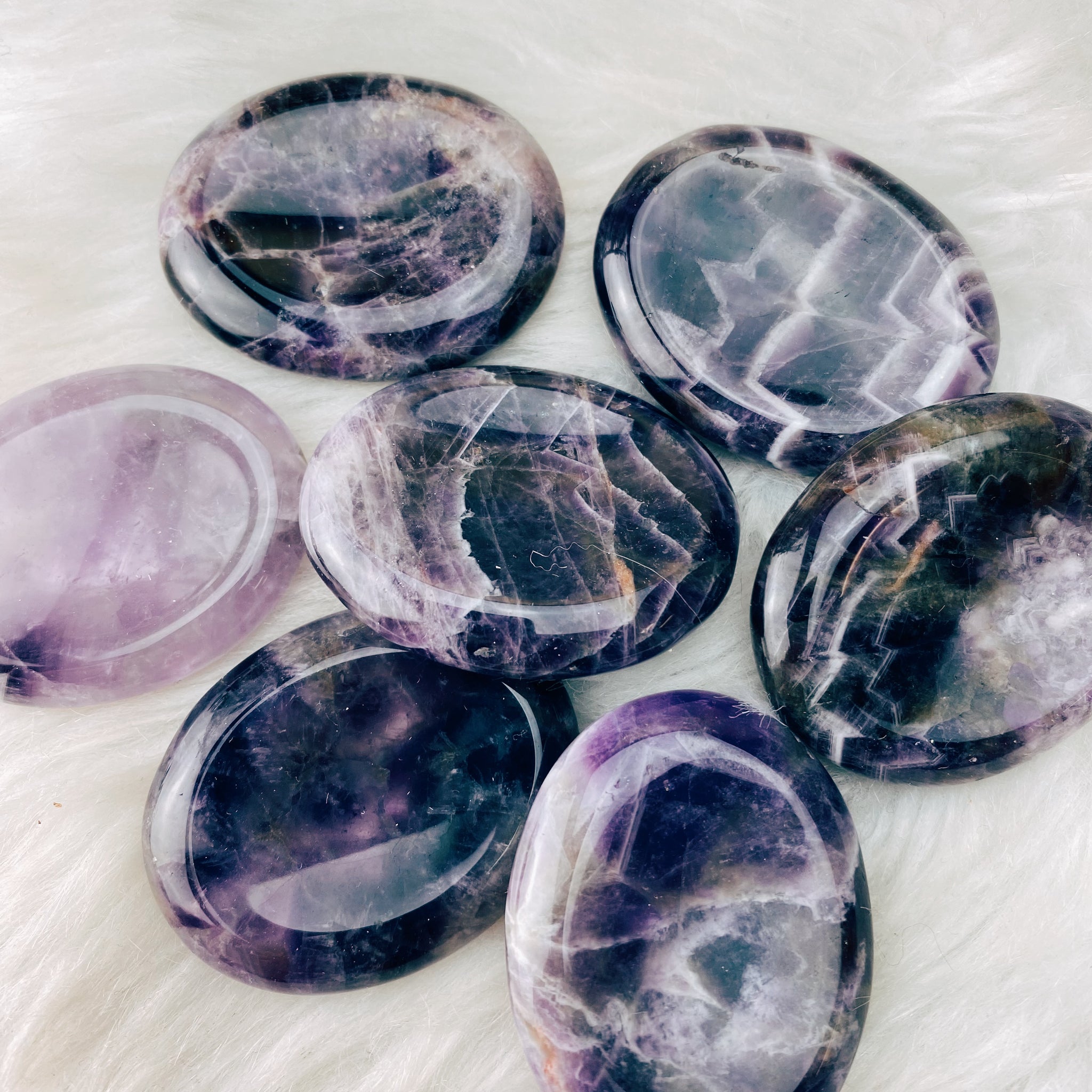 Amethyst Worry Stone Palm Stone - The Bead N Crystal & Enclave Gems