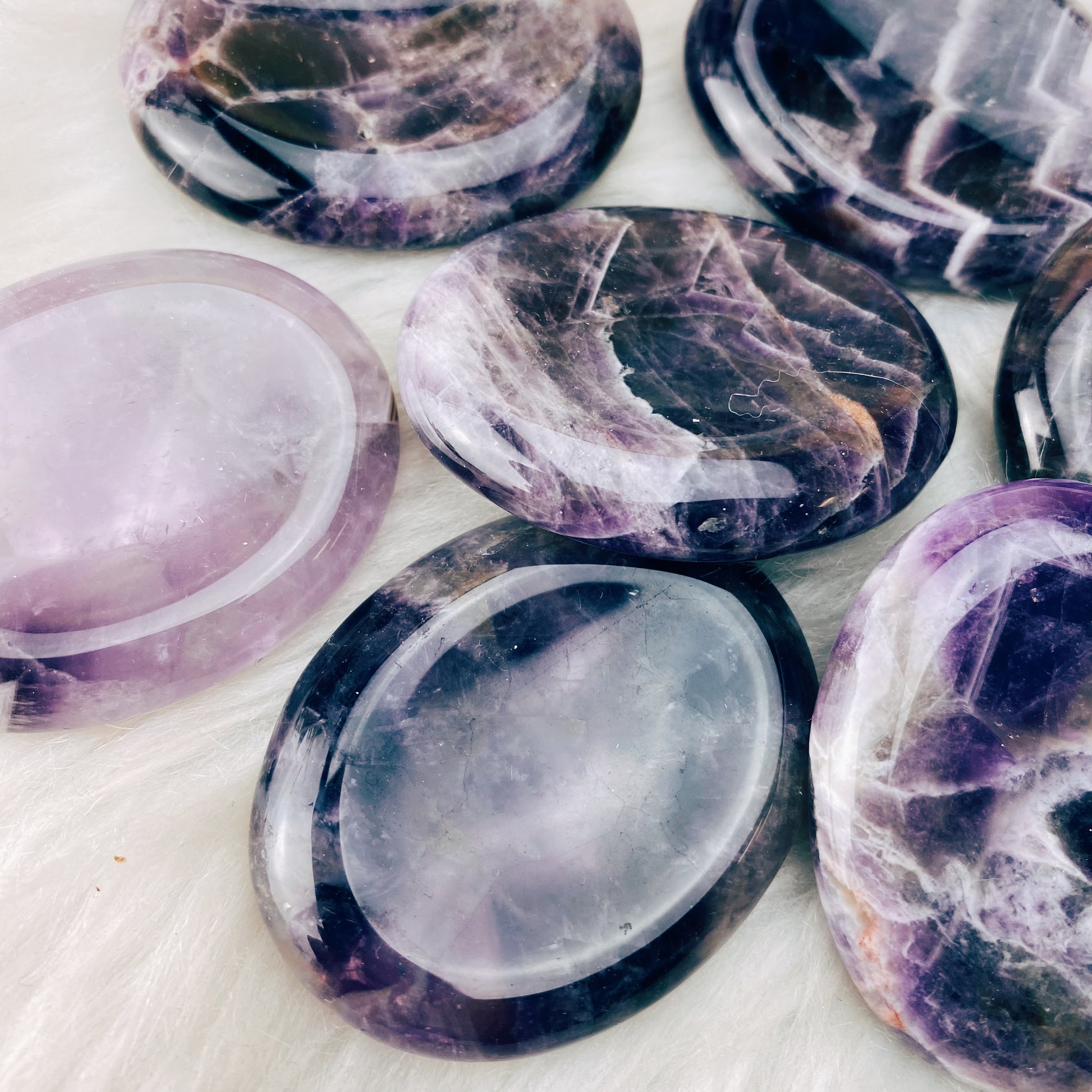 Amethyst Worry Stone Palm Stone - The Bead N Crystal & Enclave Gems