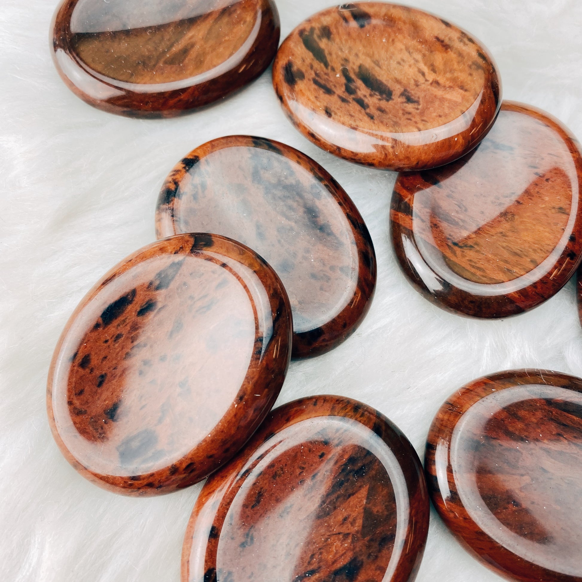 Mahogany Obsidian Worry Stone Palm Stone - The Bead N Crystal & Enclave Gems