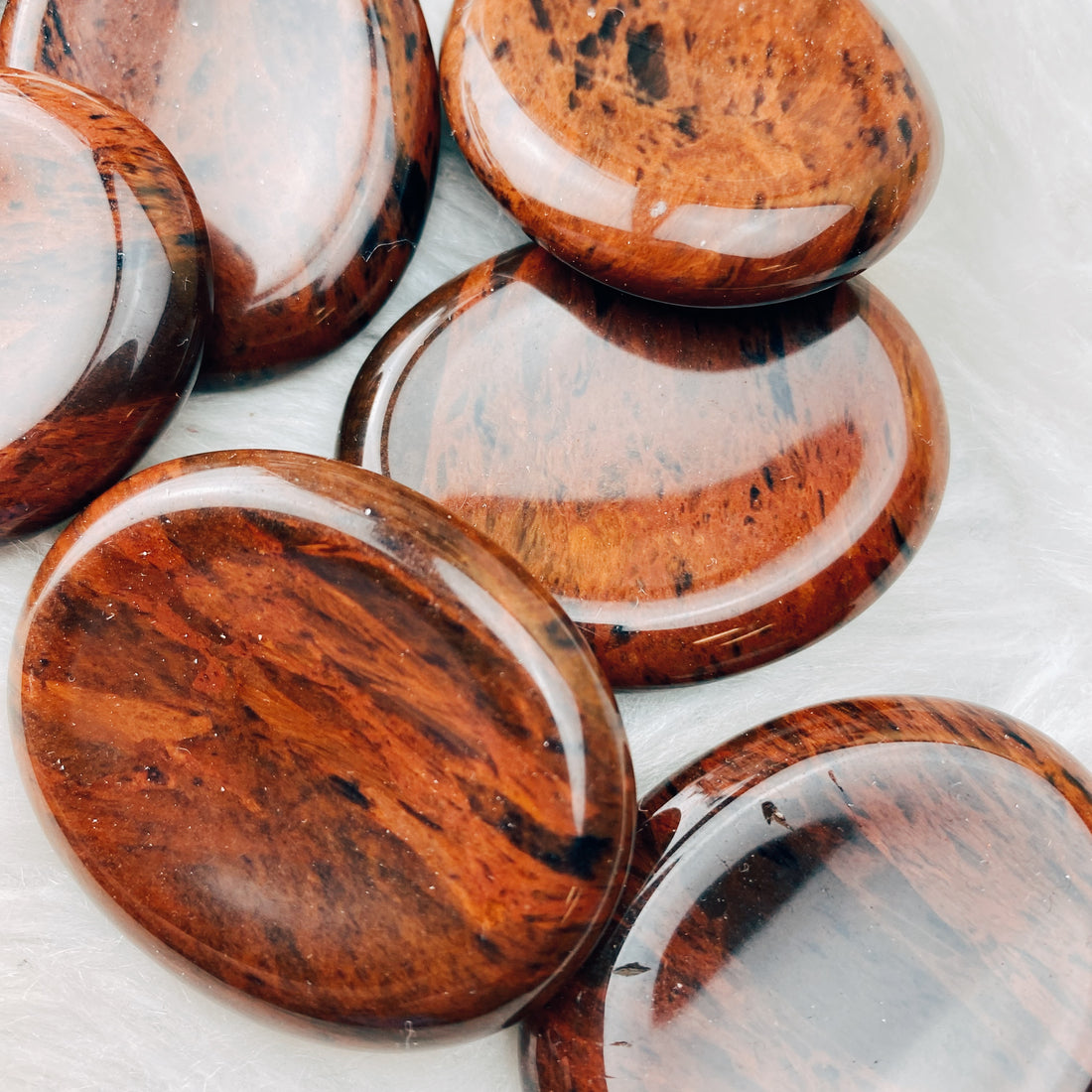 Mahogany Obsidian Worry Stone Palm Stone - The Bead N Crystal & Enclave Gems