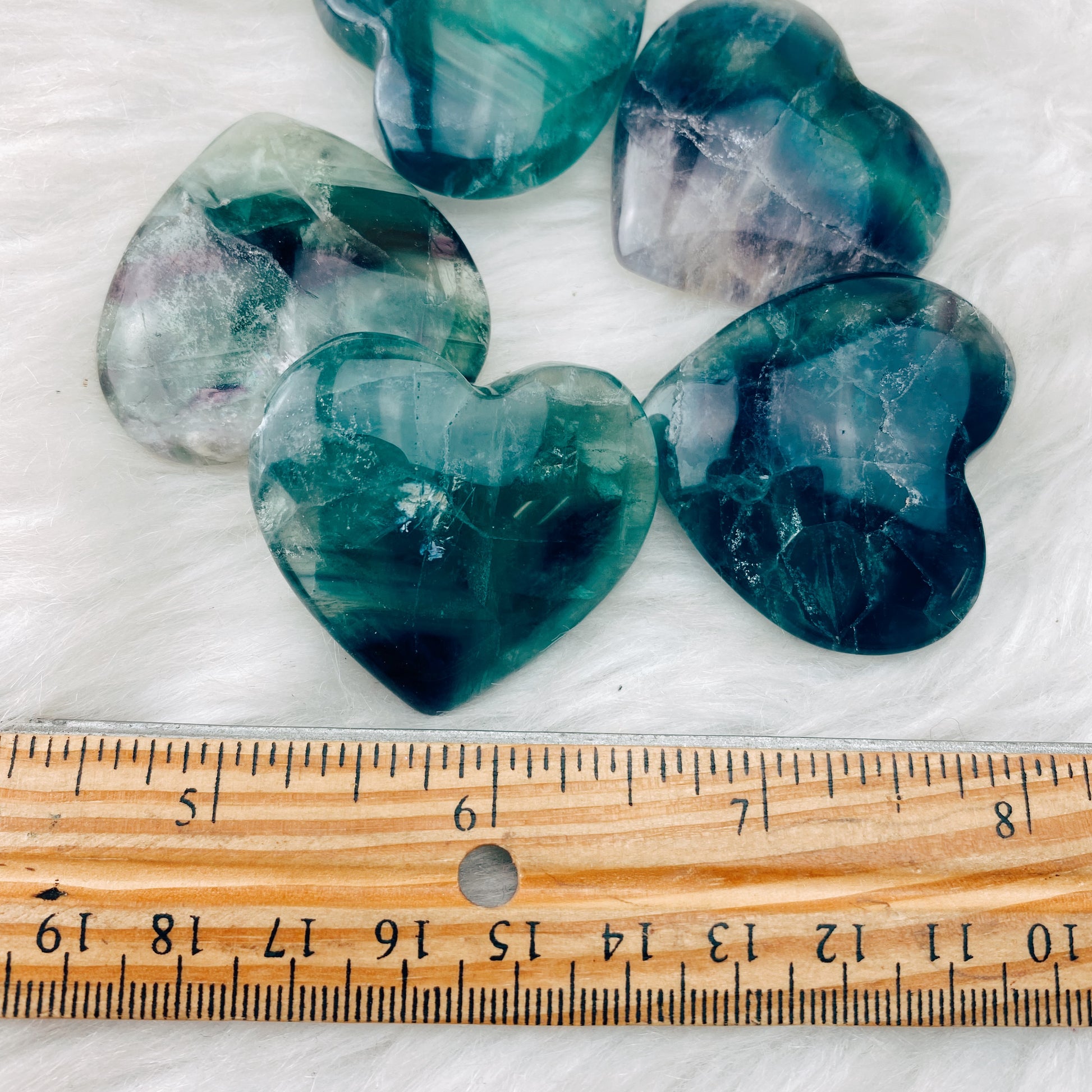 Fluorite Hearts 1.5" - The Bead N Crystal & Enclave Gems