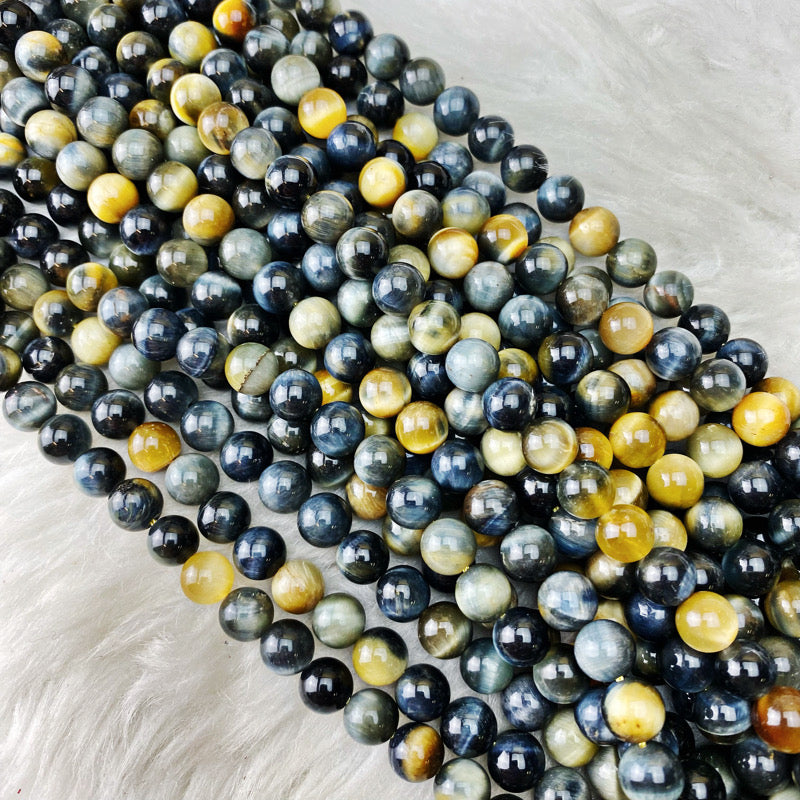 Tiger's Eye (Galaxy Tri-Color) 6 mm - The Bead N Crystal & Enclave Gems