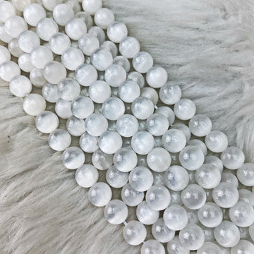 Selenite 8 mm - The Bead N Crystal & Enclave Gems