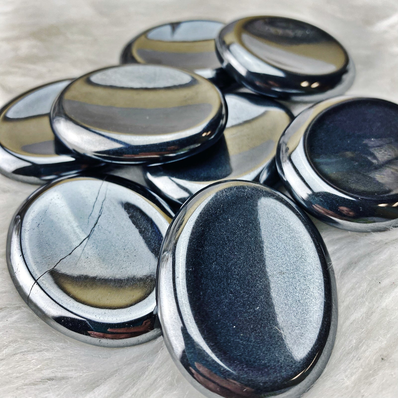 Hematite Worry Stone Palm Stone - The Bead N Crystal & Enclave Gems