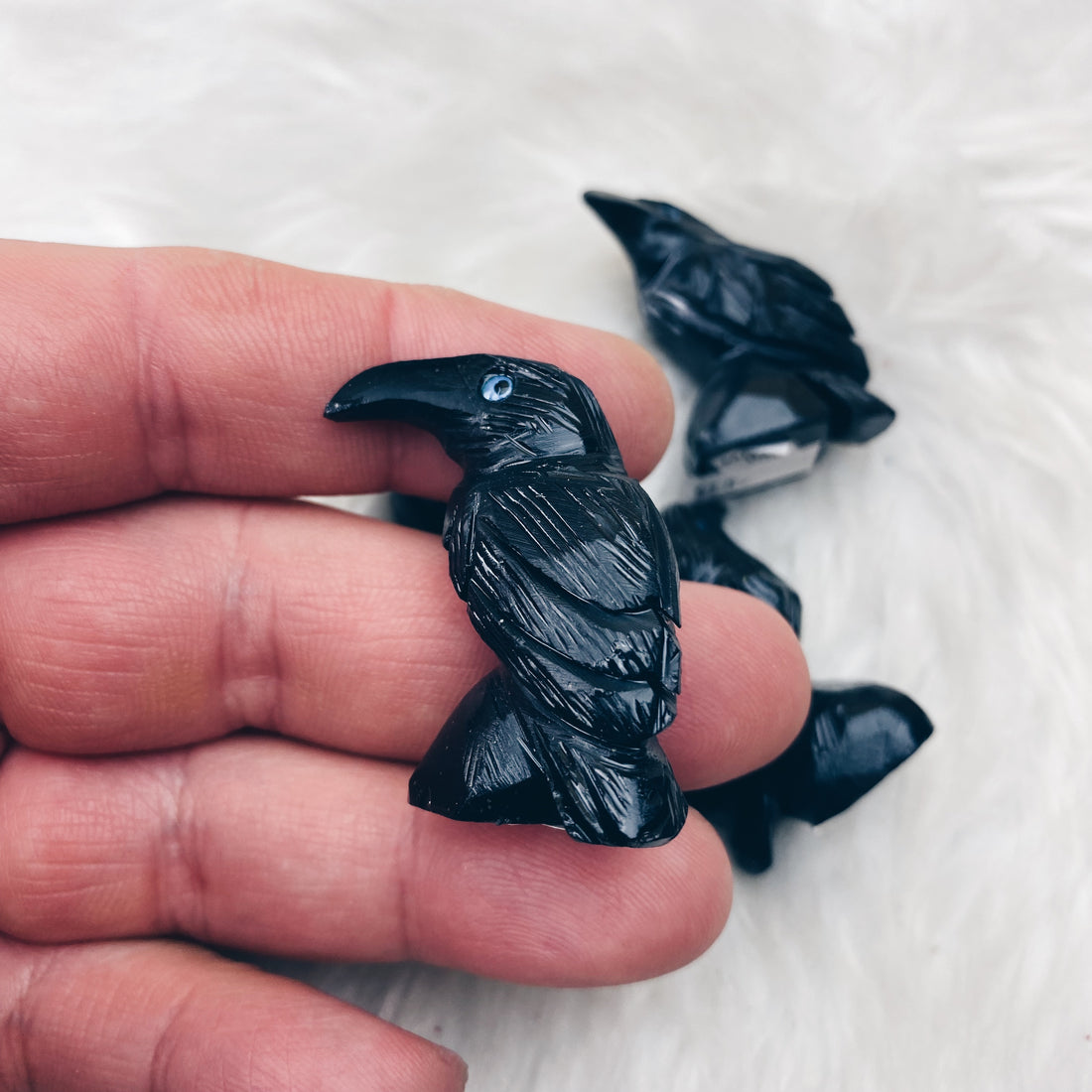 Onyx Carved Raven Sm - The Bead N Crystal & Enclave Gems