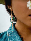 Hildur Earrings 'B' - Turquoise 14k Gold Filled Frames and Chain - The Bead N Crystal & Enclave Gems