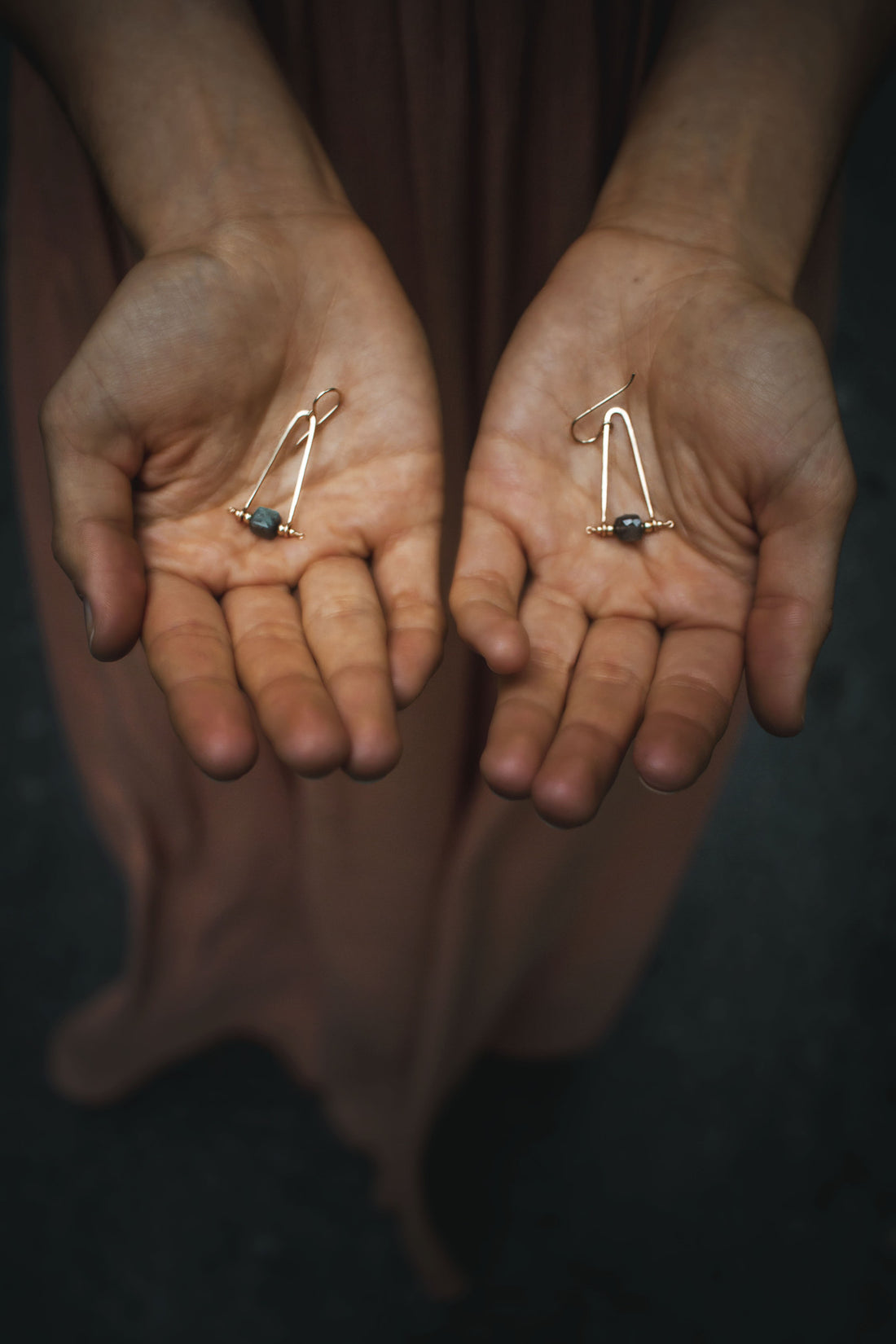 Northern Lights Earrings 'A' - 14k Gold Filled Labradorite Cube - The Bead N Crystal & Enclave Gems