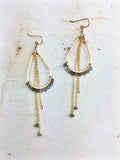 Northern Lights Earrings 'D' - Faceted Labradorite Gemstones 14k Gold Fill Frames - The Bead N Crystal & Enclave Gems