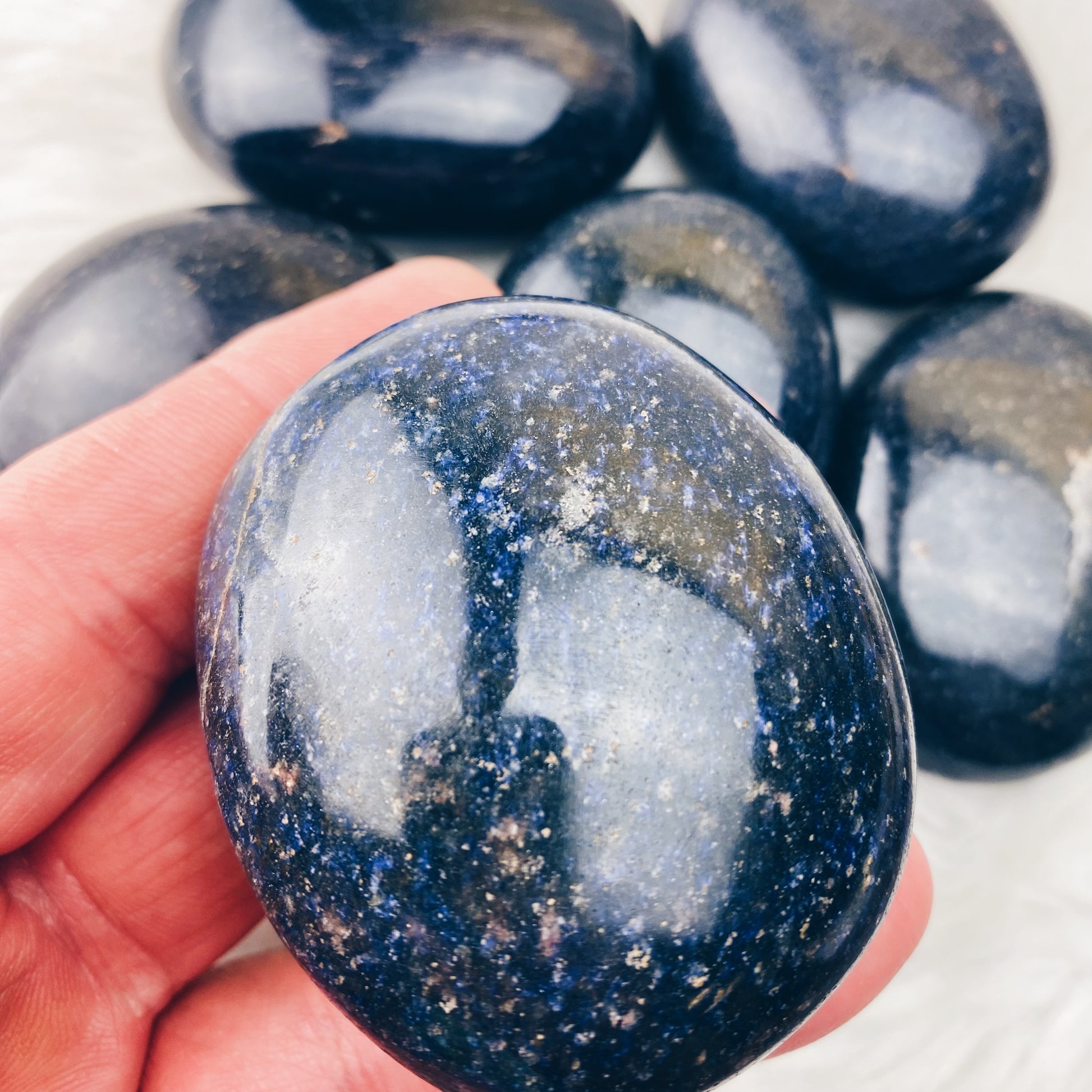 Lazulite Palm Stone - The Bead N Crystal & Enclave Gems