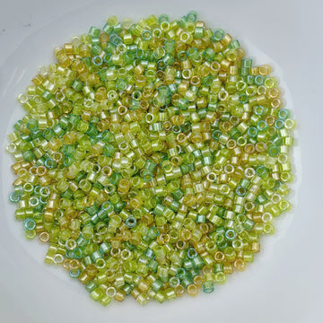 11/0 Delica - Spkl Lined Lemon Lime Mix (yellow green chartreuse) DB0983 - The Bead N Crystal & Enclave Gems