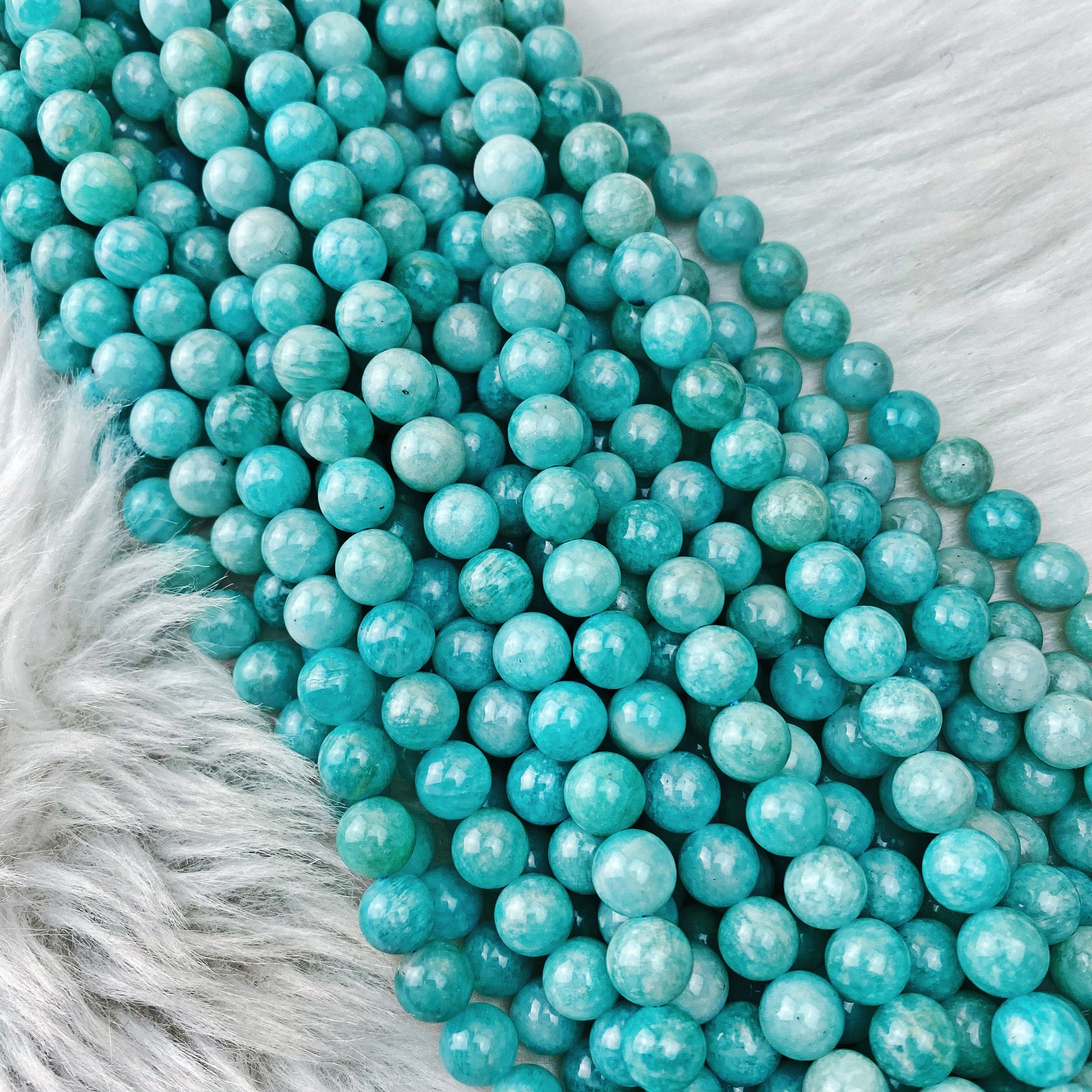 Peruvian Amazonite 8 mm - The Bead N Crystal & Enclave Gems