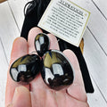 Black Obsidian Yoni Egg Set of 3 (67) - The Bead N Crystal & Enclave Gems