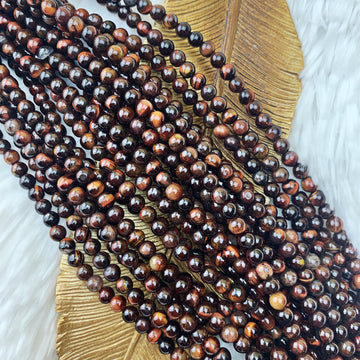 Red Tiger's Eye 6 mm - The Bead N Crystal & Enclave Gems