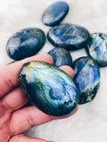 Labradorite Lg Palm Stone - The Bead N Crystal & Enclave Gems