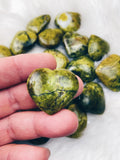 Green Opal Hearts ~1.5