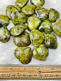 Green Opal Hearts ~1.5