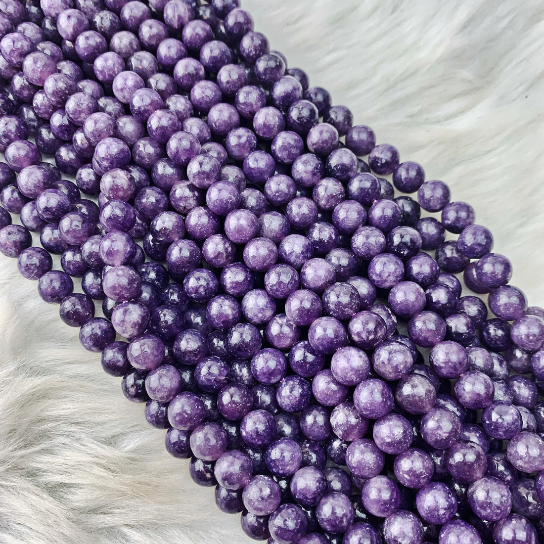 Lepidolite 8 mm - The Bead N Crystal & Enclave Gems