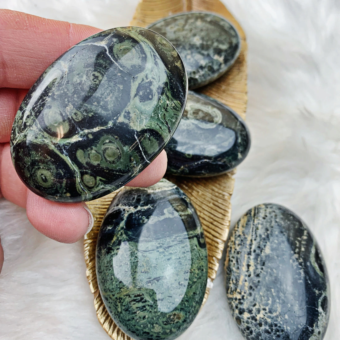 Kambaba Jasper Palm Stones (15) - The Bead N Crystal & Enclave Gems