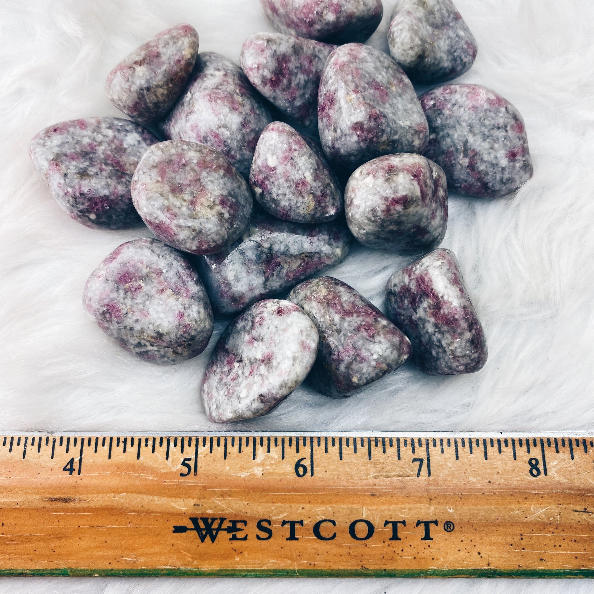 Pink Tourmaline in Quartz Tumbled Stones - The Bead N Crystal & Enclave Gems